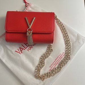 Valentino red bag with gold tonal metal